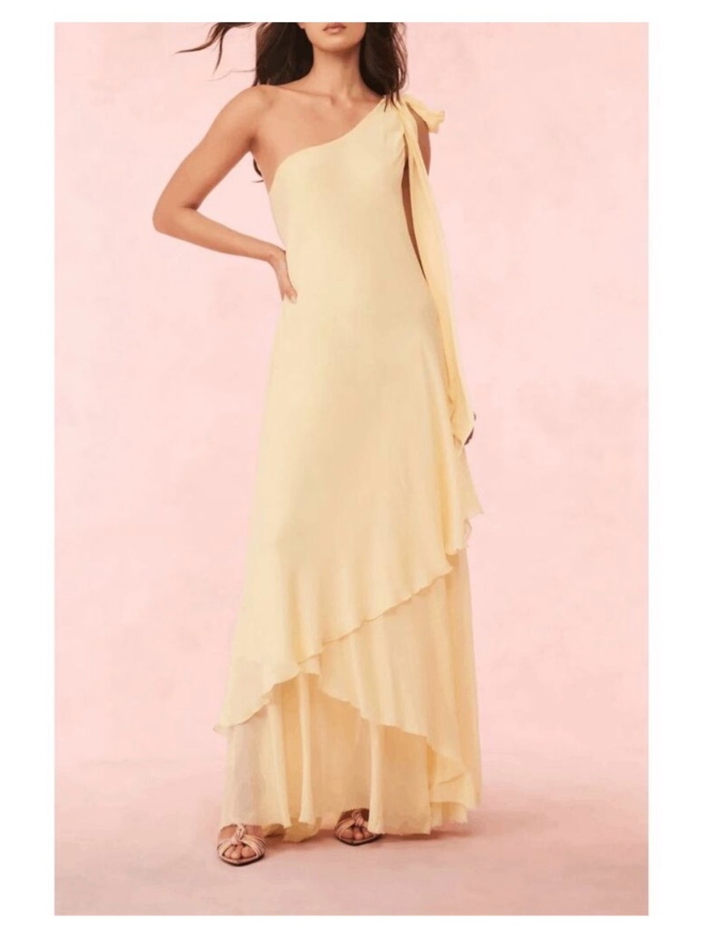 Love Shack Fancy One Shoulder Citron Gown